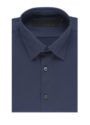 Roberto Ricci Design Blue Structured Collar Oxford Shirt