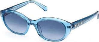 Swarovski Womens SK0384-5390W SK0384 53 5390W Sunglasses - Blue - One Size