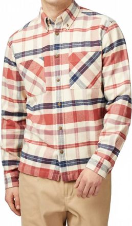 Ben Sherman Long Sleeve Brushed Ivy Check Overshirt In Cream