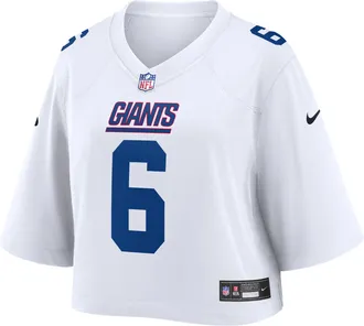 Nike Jaxson Dart New York Giants Nike Womens NFL Cropped Tundra Game Jersey in White | WCJF10A8IF-FH3