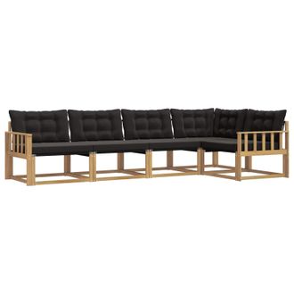 vidaXL Conjunto De Sof&aacute;s De Exterior Con Coj&iacute;n 5 Pcs Blanco Y Negro Vidaxl