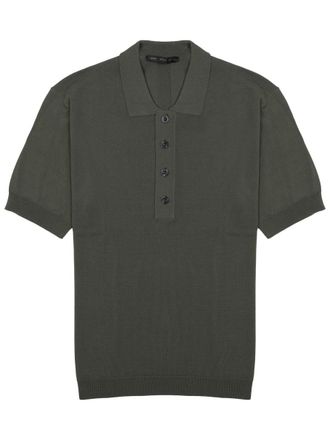 low brand Viscose-Blend Four-Button Placket Polo Shirt
