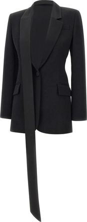 The Attico Wool Blazer - Dames - Blazers - Zwart - S - Leer - Jassen