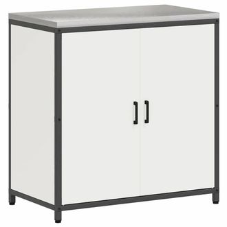 Berkfield Home Kitchen Storage Cabinet with Shelf with Storage with Door White Steel