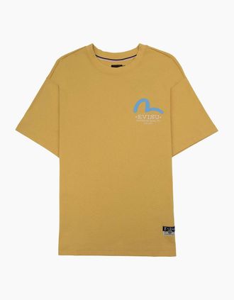 Evisu Mens Evisu Daicock Print Relax Fit T Shirt Beige - Cream - Size: 38