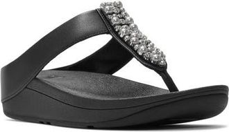 FitFlop Fino Pearls and Crys Sandal in Black at Nordstrom, Size 10