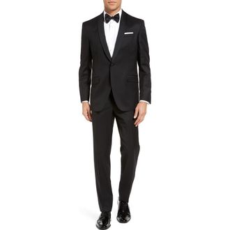 Ted Baker Josh Trim Fit Wool Tuxedo in Black at Nordstrom Rack, Size 46 Regular