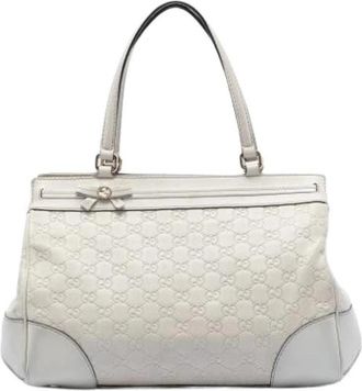 Gucci Pre-owned Mayfair Tote - Dames - Vintage Shopper - Wit - ONE Size - Leer - Vintage