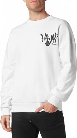 Philipp Plein MenS Graphic Pullover Sweatshirt In White