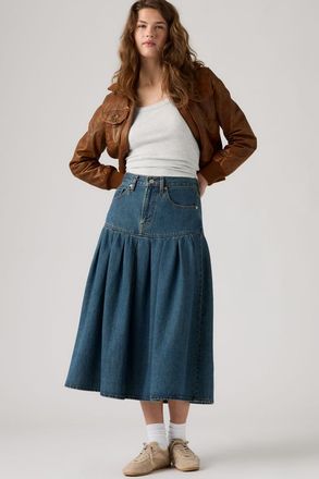 Levi's Gonna a pieghe con carr&eacute; - Donna - 23 - Lavaggio scuro / Claim My Heart