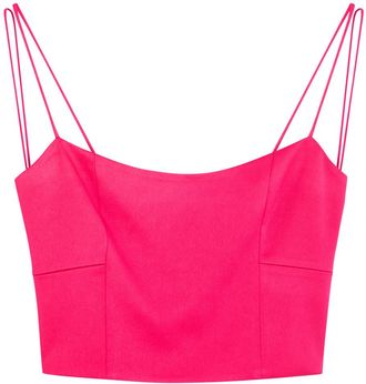 Alice & Olivia Saylor Bustier Satin top - Dark Pink - 2 (UK6 / XS)