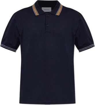 Ferragamo Cotton Polo Shirt - Heren - Polos - Blauw - M - Katoen - Tops