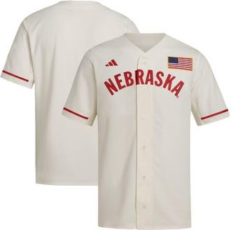 adidas Mens adidas Cream Nebraska Huskers Replica Baseball Jersey at Nordstrom, Size Small