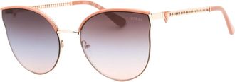 Guess Unisex Gu7762 Cat Eye Sunglasses Rose Gold - Tan Metal - One Size