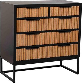 Wanderlust Deco C&oacute;moda De 4 Cajones Madera Y Metal 80x39.5x81h Cm