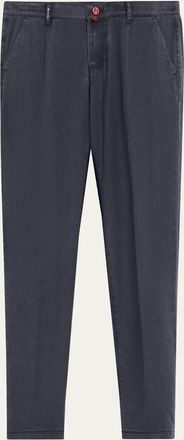 Kiton Mens Washed-Effect Wool Four-Pocket Pants