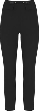 Elisabetta Franchi Cropped Slim-Fit Trousers with Decorative Waist Application