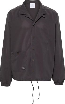 Roa camp-collar perforated shirt - men - Polyester - S - Grey