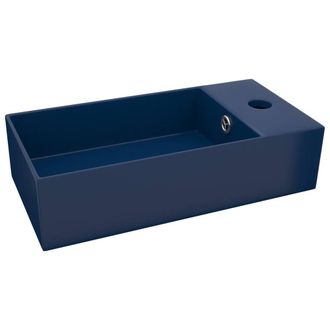 Berkfield Home Bathroom Sink with Overflow Ceramic Dark Blue