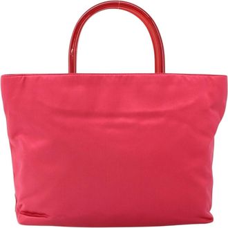 Prada Vintage Handbag Satin Red Satin Handbag (Pre-Owned)