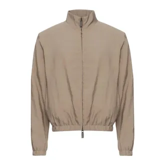 Emporio Armani Light Jackets, male, Gray, Size: 3XL Zipped Jacket