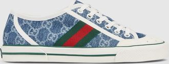 Gucci Womens Gucci Tennis 1977 Sneaker, Blue, Fabric