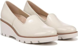 Vionic Womens Vionic Willa I7294L4100 Loafers Cream Patent Wedge Shoes GAL1086
