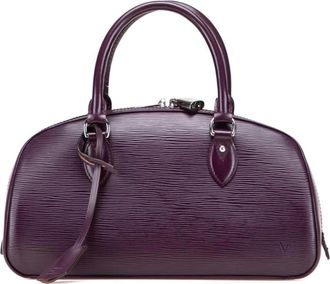 Louis Vuitton Pre-owned Handbags, female, Purple, Size: ONE SIZE Pre-owned Structured Leather Top Handle Handbag with Secure Zip Closure