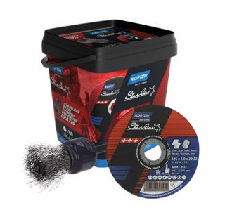 Norton Disco De Corte Norton Starline A60r, 125x1.0x22.23 Mm, Uso En Metal Y Acero Inoxidable, Corte R&aacute;pido, Alta Precisi&oacute;n, Incluye Cepillo Circular Met&aacute;lic