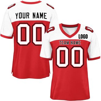 Generic Custom American Football Jersey for Men Women Youth Personalised Athletic Mesh Football Shirt with Name Number Retro Striped Short Sleeves Breathable 