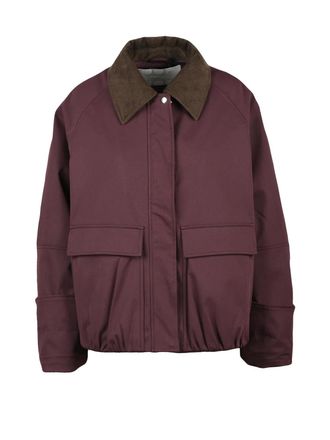 OOF Deep Red Polyester Quilted Jacket