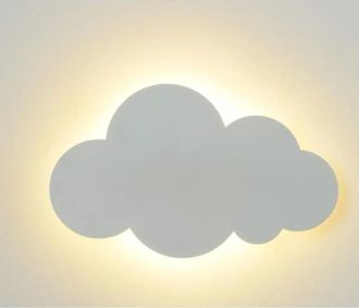 OEM Aplique De Pared Con Forma De Nube, Moderno Aplique De Interior, Pantalla Acr&iacute;lica Con Luz Led Integrada, Regulador De Tres Colores, 25 X 16 Cm, Apto 