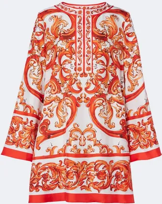 Dolce & Gabbana Majolica silk twill kaftan