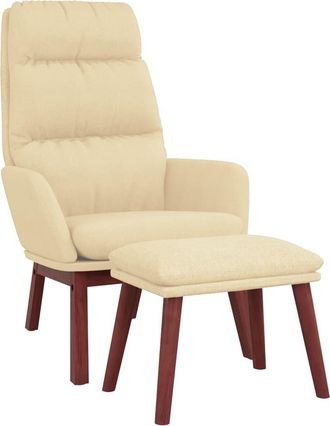 Nova Sill&oacute;n De Relax Con Reposapi&eacute;s De Tela Color Crema Vidaxl