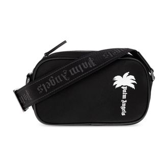 Palm Angels Logo Bag - Heren - Tassen - Zwart - Maat: ONE Size Katoen