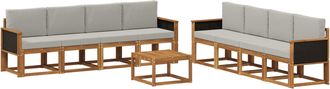 vidaXL Conjunto De Sof&aacute;s De Exterior 9 Uds. Natural Y Gris Claro Vidaxl
