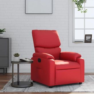 vidaXL Sill&oacute;n Reclinable De Cuero Sint&eacute;tico Rojo Vidaxl