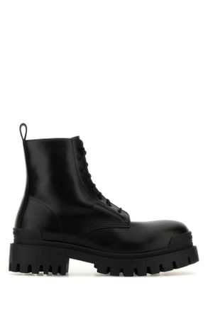 Balenciaga Black Leather Ankle Boots