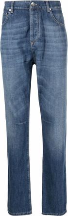 Brunello Cucinelli light-wash straight-leg jeans - men - Cotton/Cotton - 50 - Blue