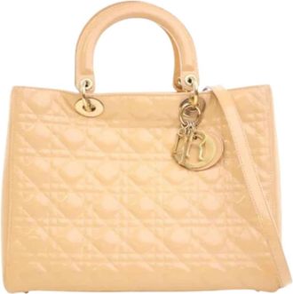 Dior Pre-owned Leather dior-bags - Dames - Vintage Handtas - Beige - ONE Size - Vintage