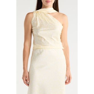 Renee C Scarf Detail One Shoulder Top in Butter at Nordstrom Rack, Size X-Large