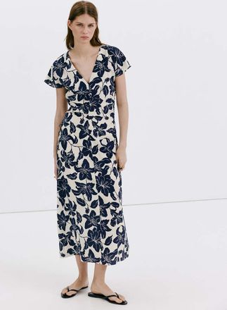 Mango Vestito floreale increspatura laterale grezzo - Donna - XXS - MANGO