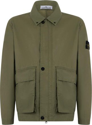 Stone Island Jas met ritssluiting en zakken - Heren - Zomerjassen - Groen - XL - Polyester - Jassen