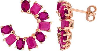 Rina Limor Silver 4.26 Ct. Tw. Rhodolite Curved Stud Earrings