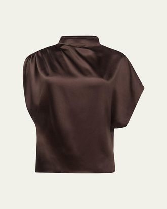 TWP Wish You Would Draped Silk Blouse