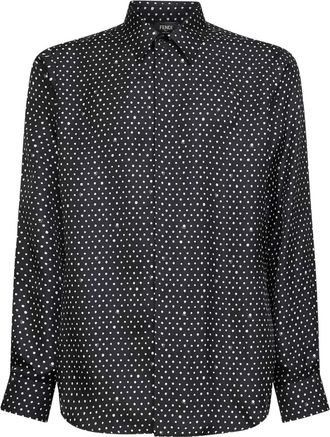 Fendi button dots print shirt - Black