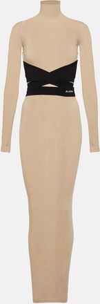 Alaia Turtleneck jersey maxi dress