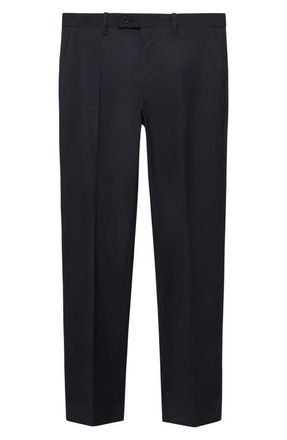 Mango Monaco Slim Fit Suit Pants in Dark Navy at Nordstrom, Size 31