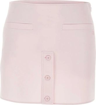 Courr&egrave;ges Jupe Mini Rok - Dames - Korte rokken - Roze - XS - Leer - Rokken