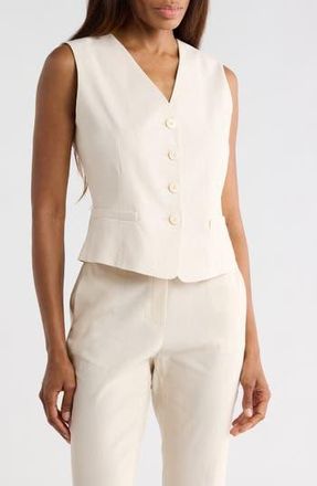 Theory Linen Blend Vest in Sand at Nordstrom Rack, Size 10